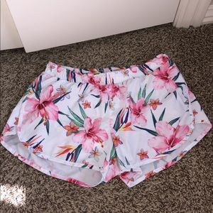 White Floral Old Navy Athletic Shorts